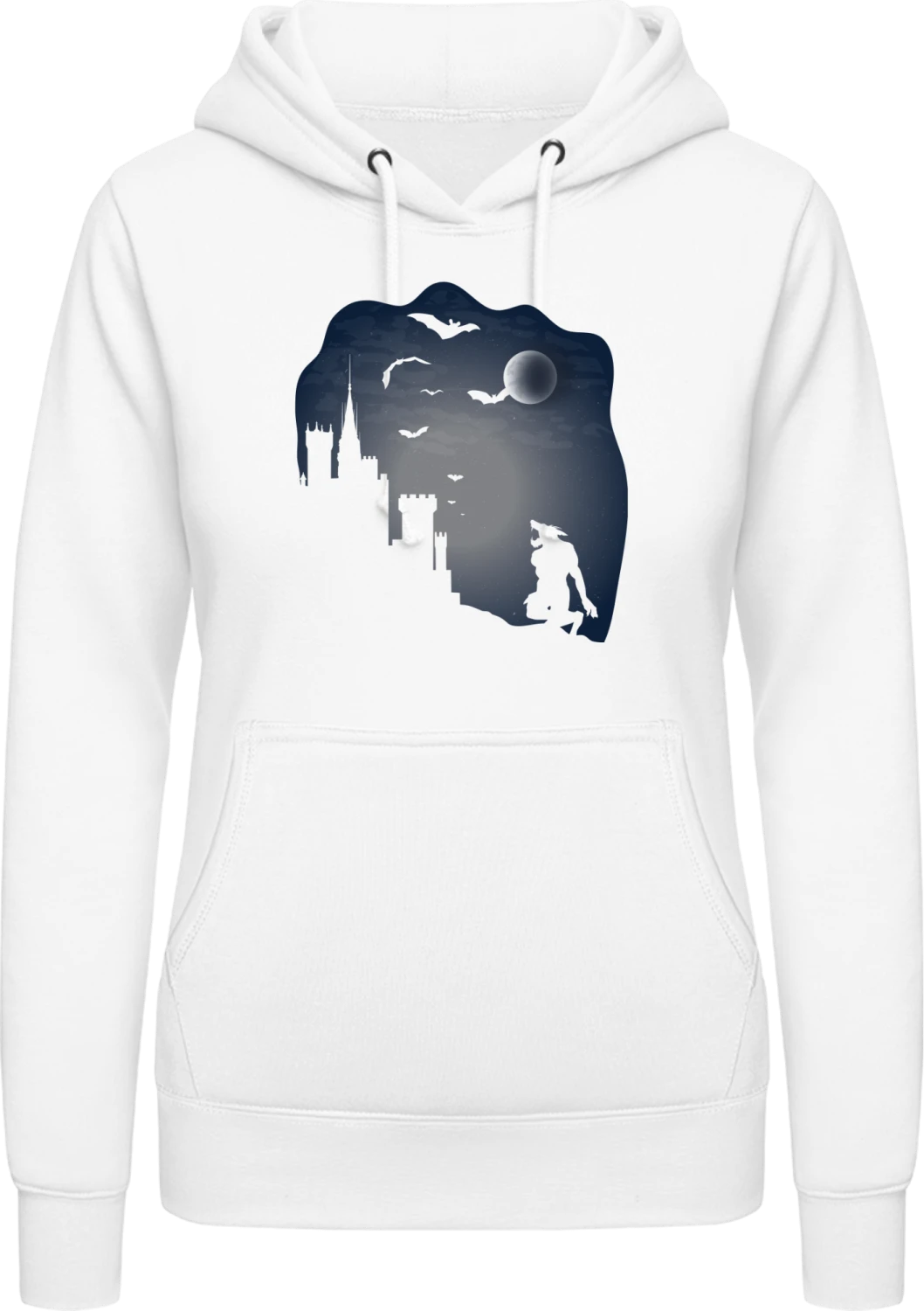 Werewolf Scene - Arctic white AWDis ladies hoodie - Front