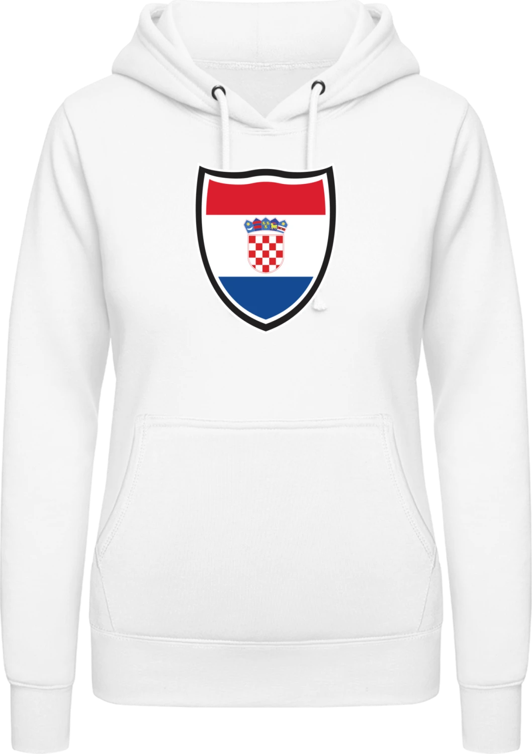 Croatia Shield Flag - Arctic white AWDis ladies hoodie - Front