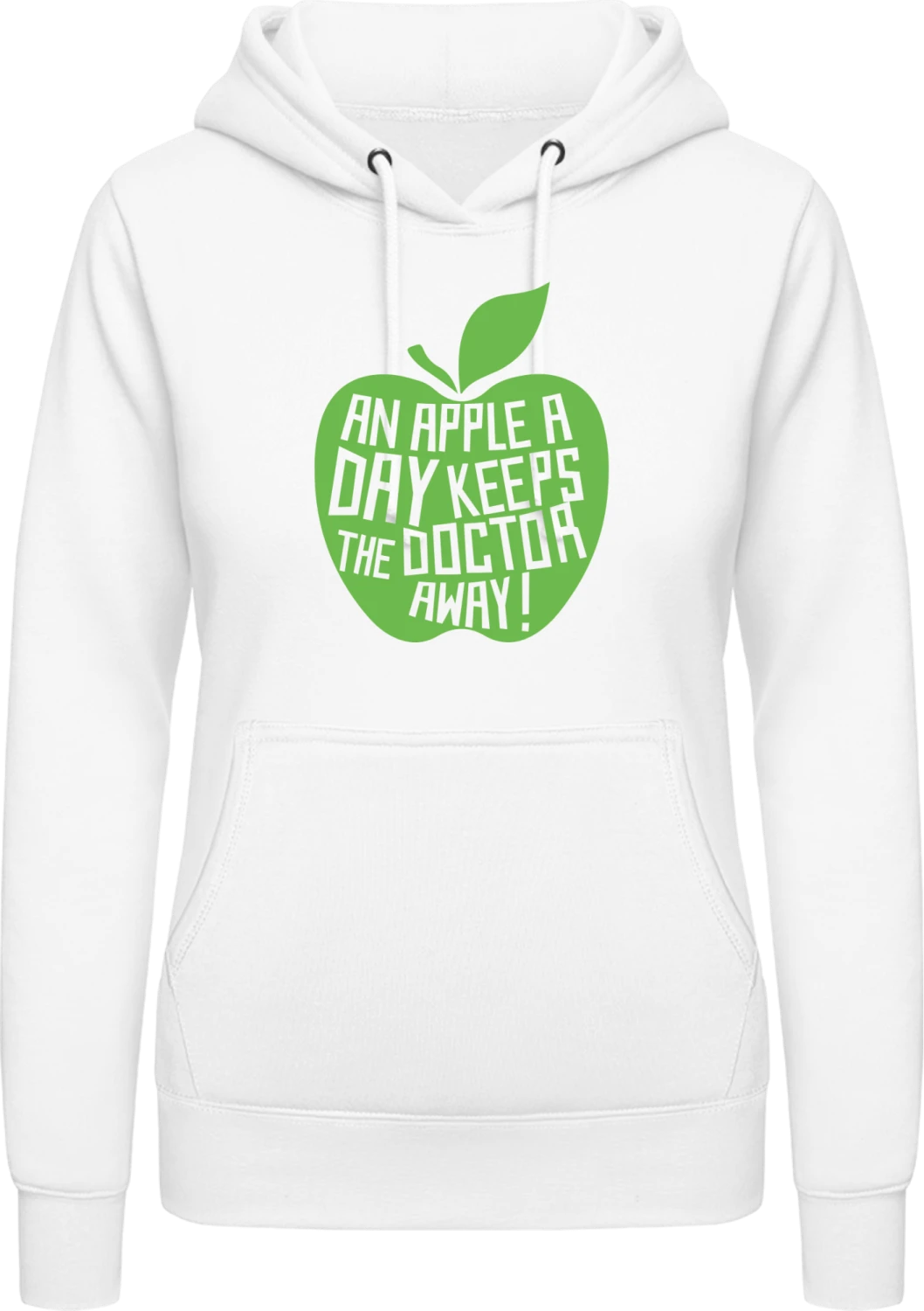 An Apple A Day Keeps The Doctor Away - Arctic white AWDis ladies hoodie - Front