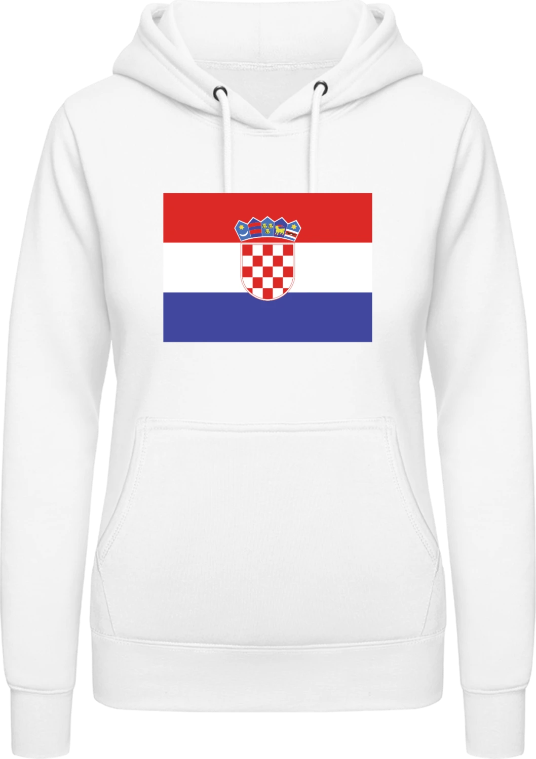 Croatia Flag - Arctic white AWDis ladies hoodie - Front