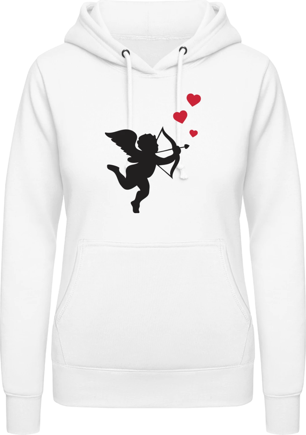 Amor Love Logo - Arctic white AWDis ladies hoodie - Front