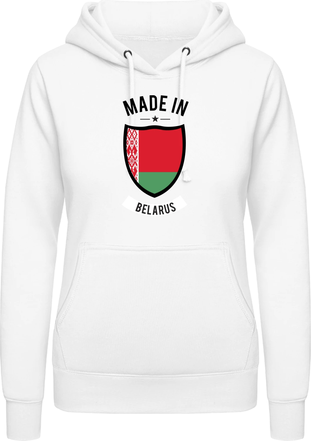 Made in Belarus - Arctic white AWDis ladies hoodie - Front