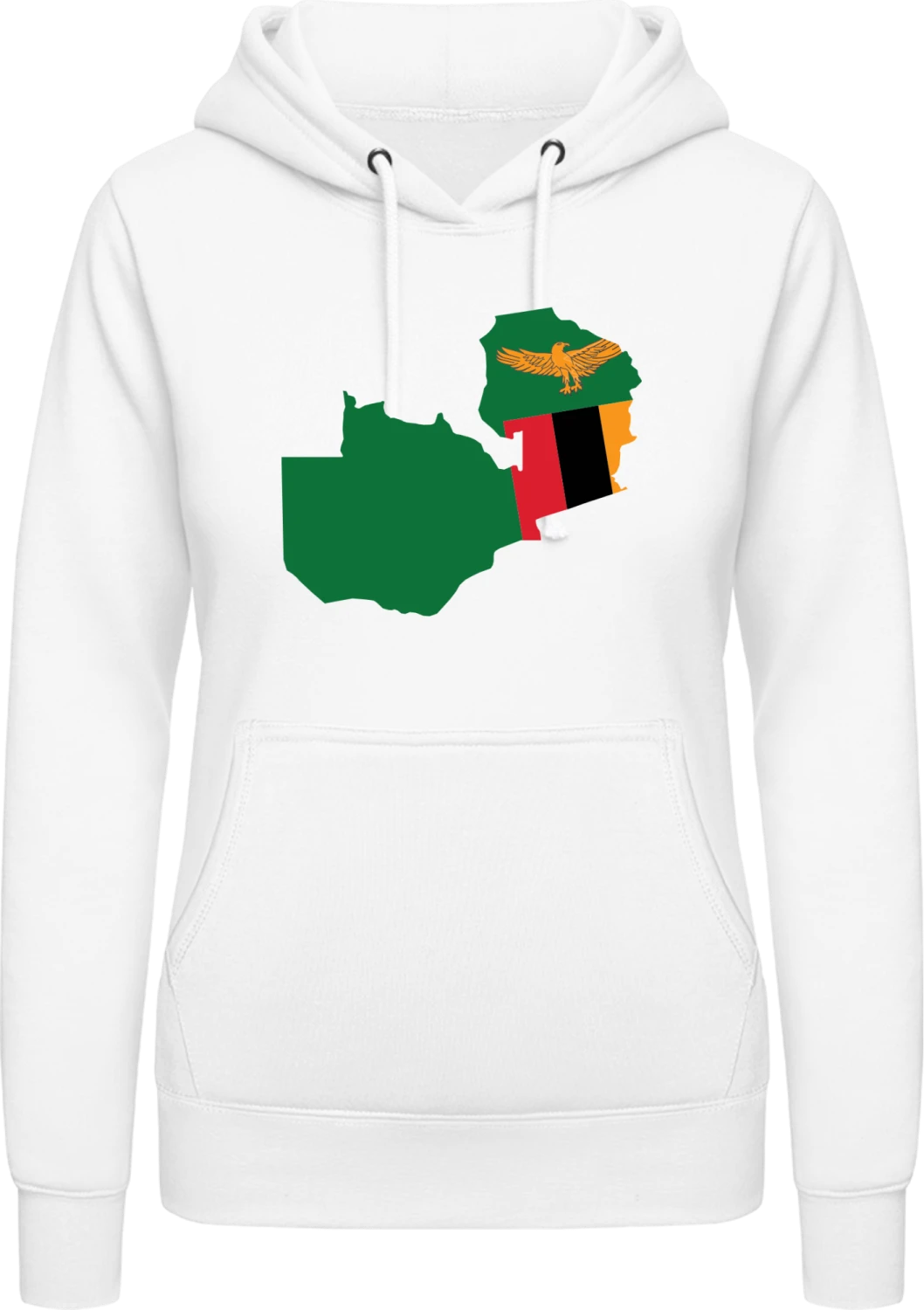 Sambia Map - Arctic white AWDis ladies hoodie - Front