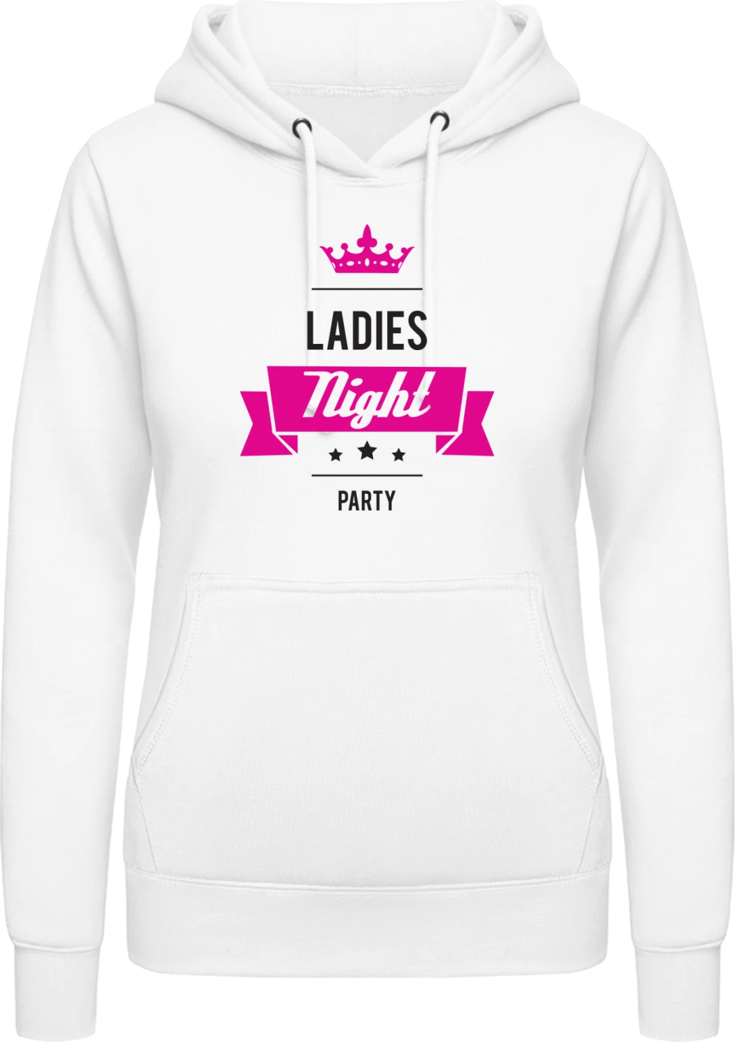 Ladies Night Party - Arctic white AWDis ladies hoodie - Front