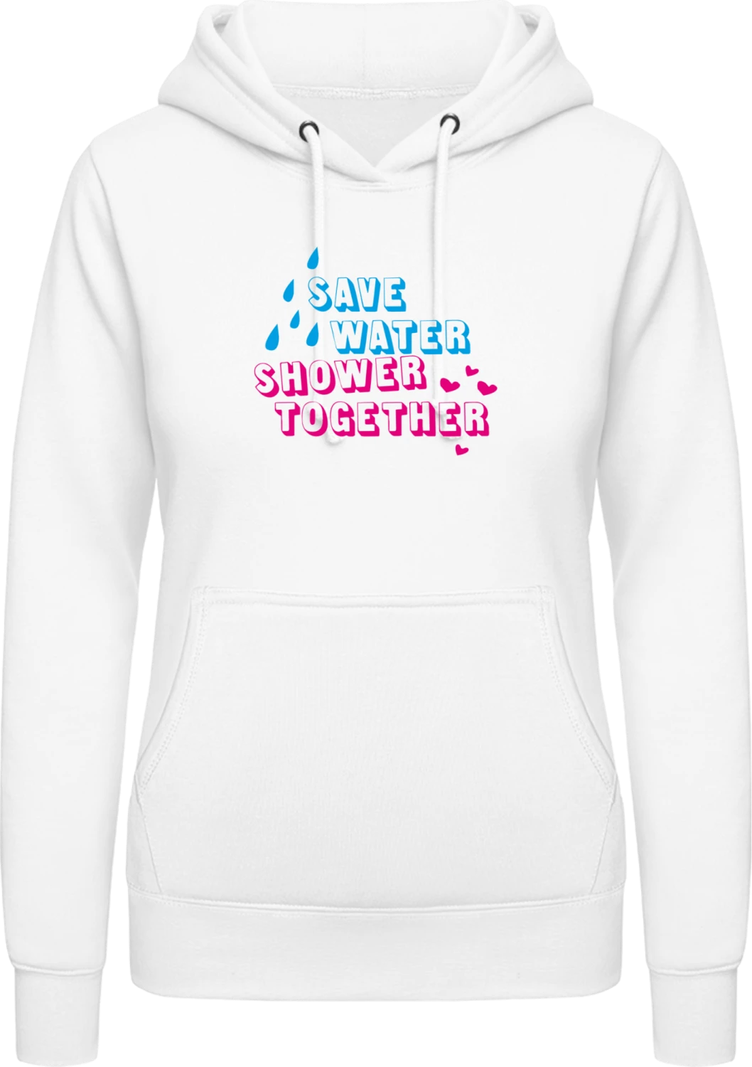 Save Water Shower Together - Arctic white AWDis ladies hoodie - Front