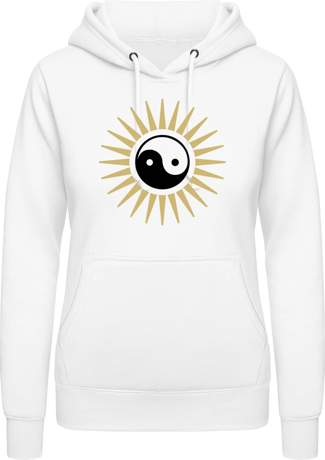 Yin and Yang Shining - Arctic white AWDis ladies hoodie - Front