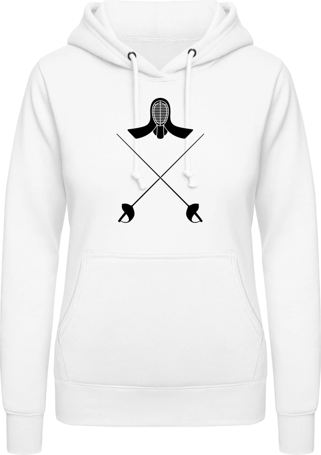 Fencing Swords and Helmet - Arctic white AWDis ladies hoodie - Front