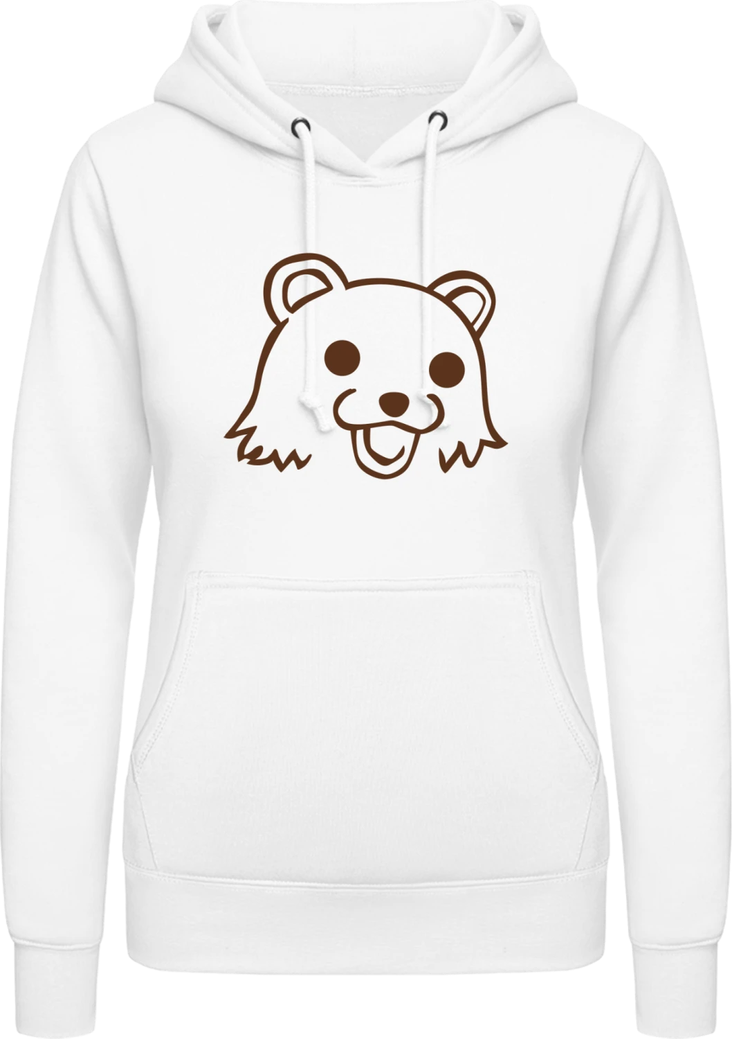 Pedobear Meme - Arctic white AWDis ladies hoodie - Front