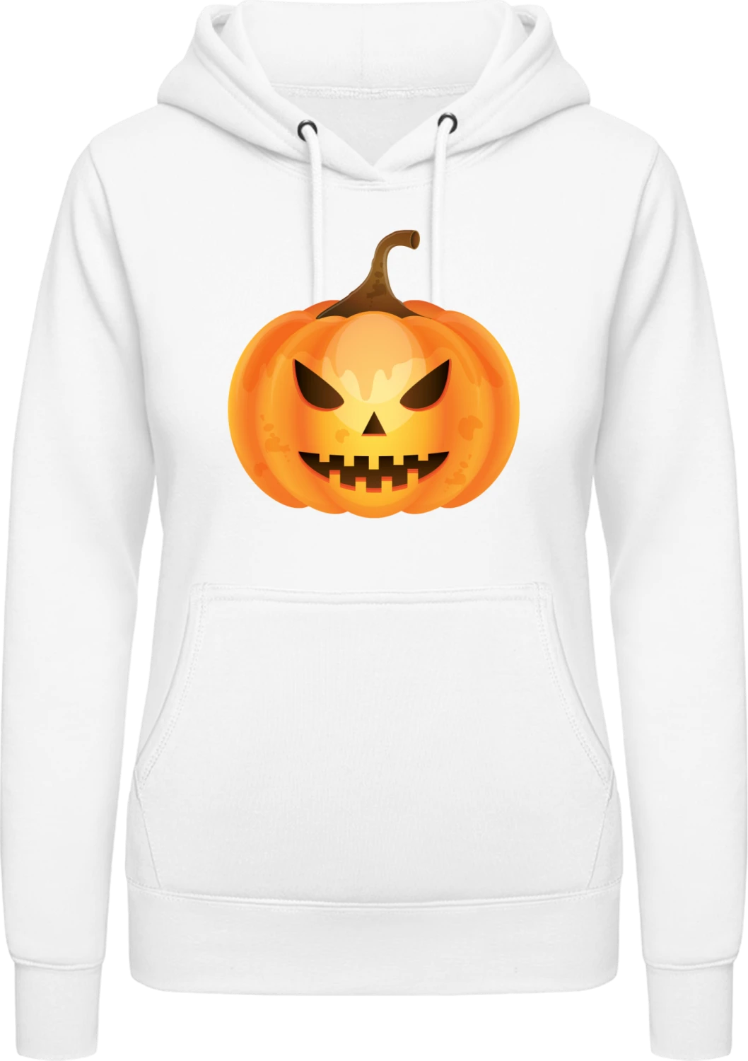 Trick Or Treat Pumpkin - Arctic white AWDis ladies hoodie - Front