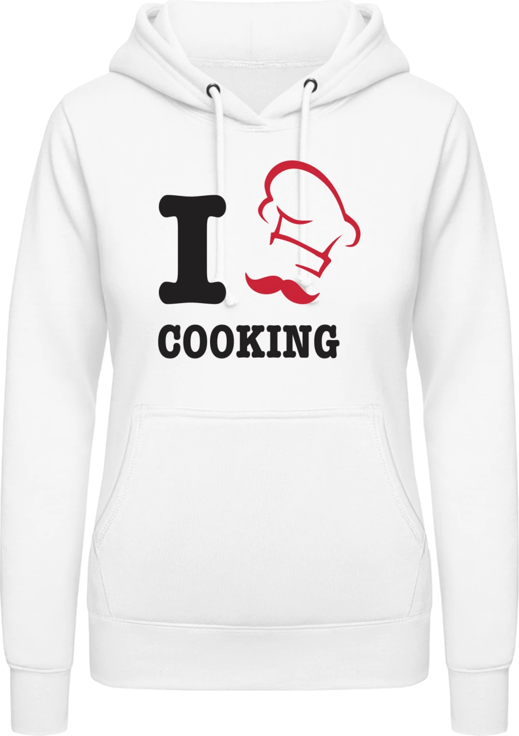 I Heart Coocking - Arctic white AWDis ladies hoodie - Front