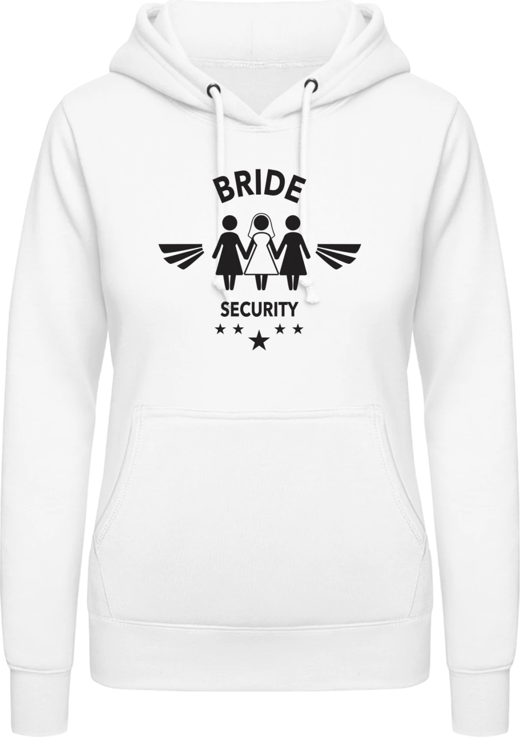 Bride Security Friends - Arctic white AWDis ladies hoodie - Front