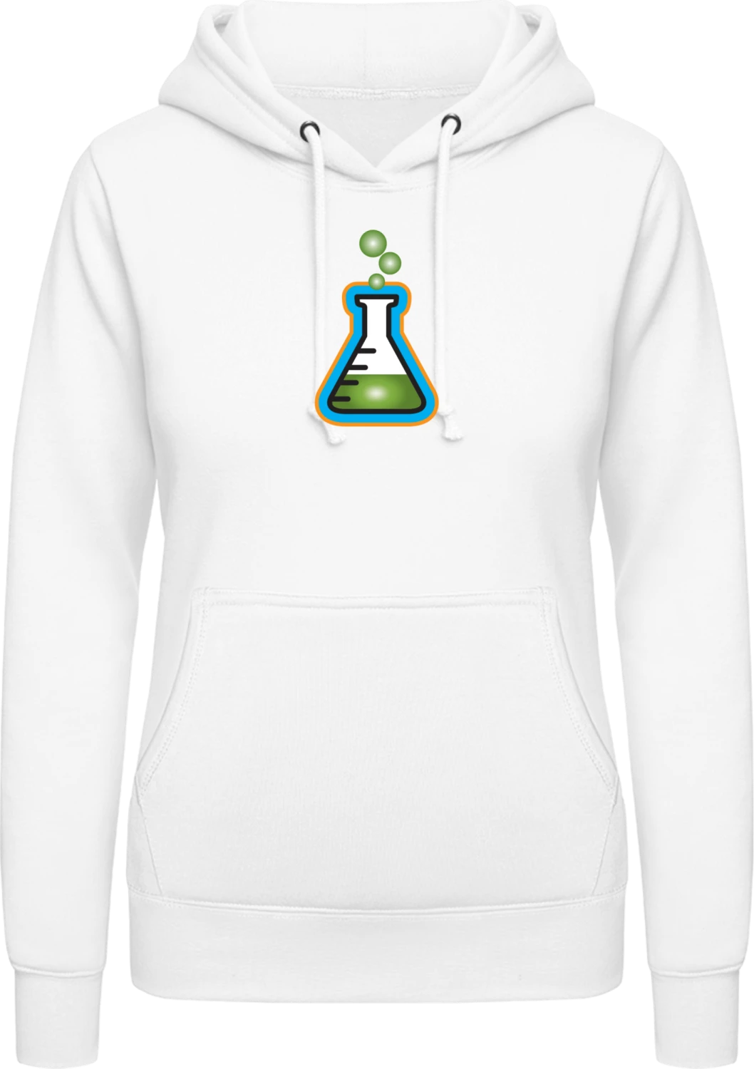 Chemistry Logo - Arctic white AWDis ladies hoodie - Front