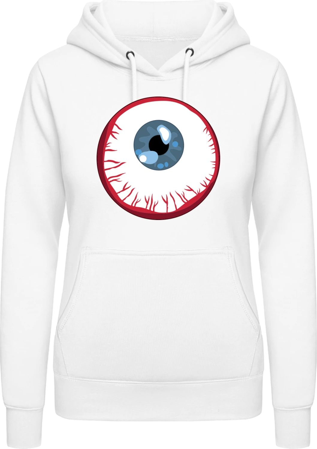 Eyeball - Arctic white AWDis ladies hoodie - Front