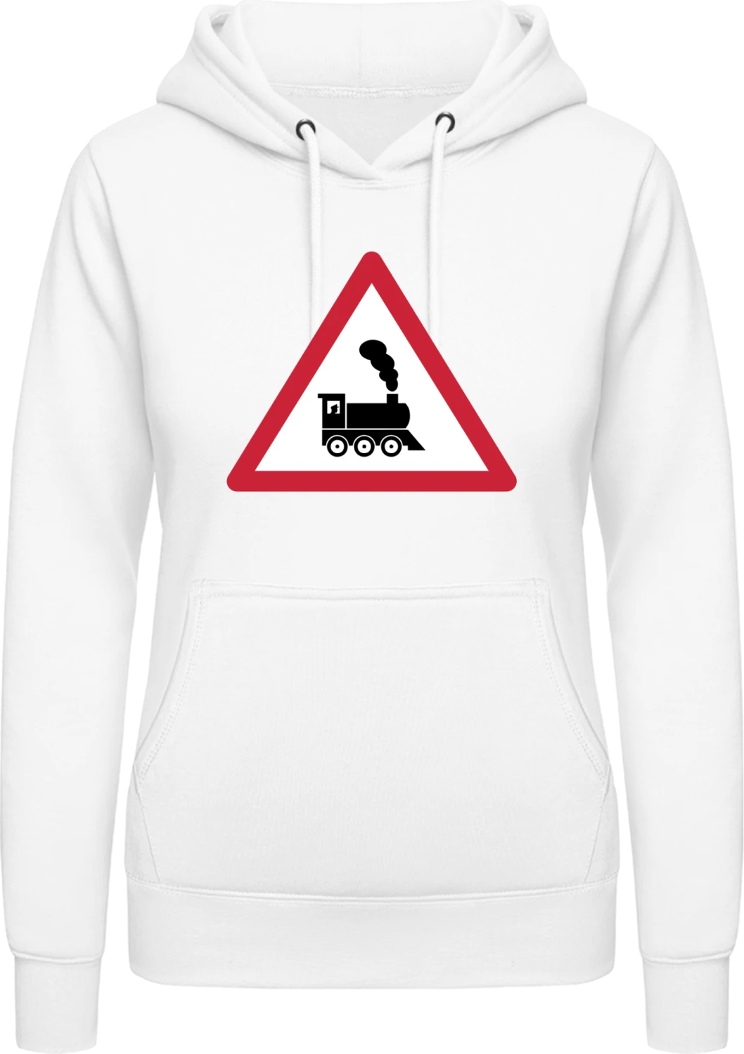 Train Sign - Arctic white AWDis ladies hoodie - Front