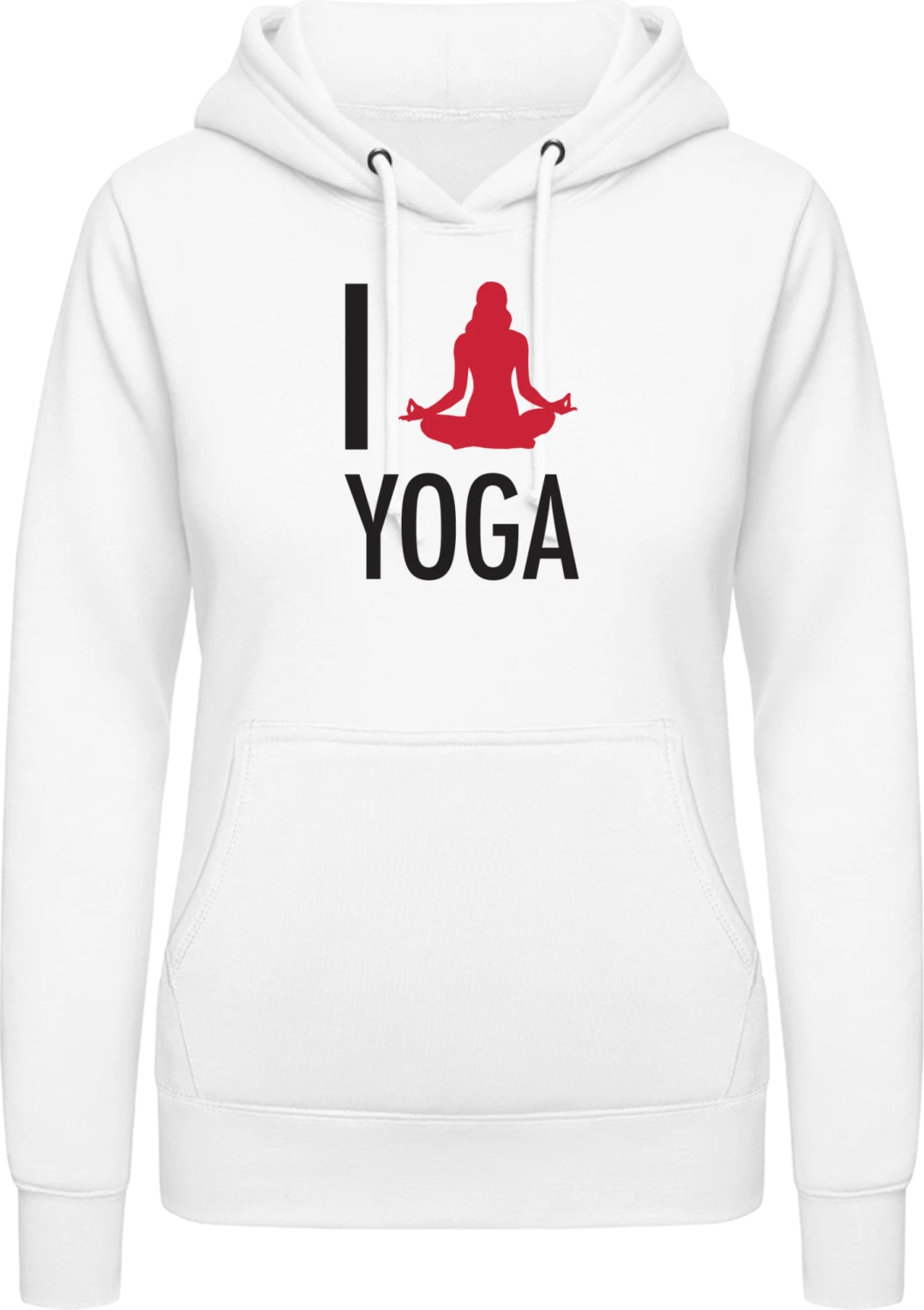 I Heart Yoga - Arctic white AWDis ladies hoodie - Front