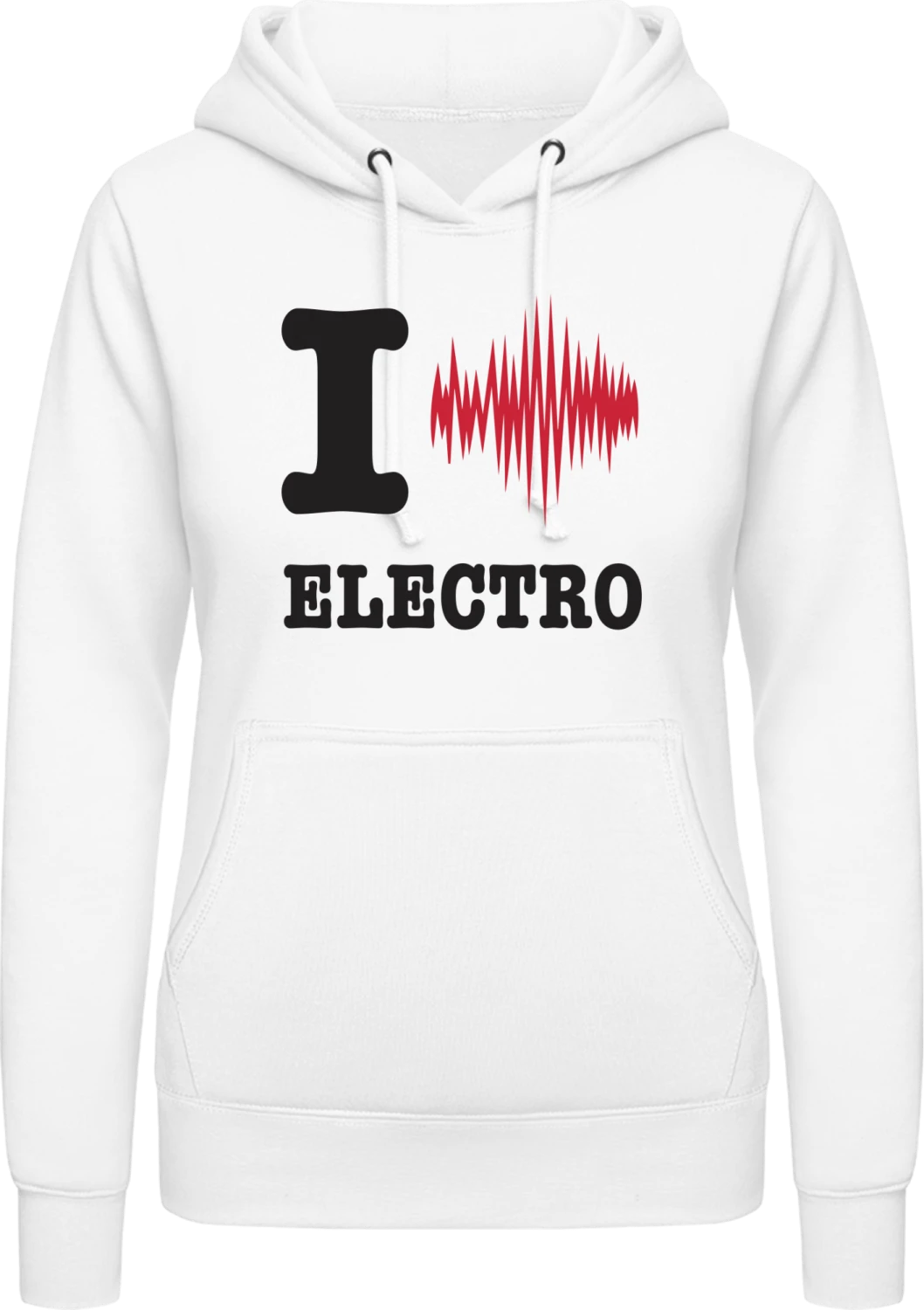 I Love Electro - Arctic white AWDis ladies hoodie - Front