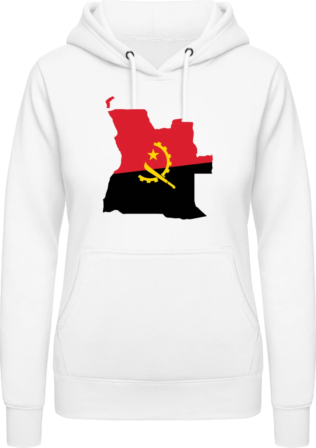 Angola Map - Arctic white AWDis ladies hoodie - Front