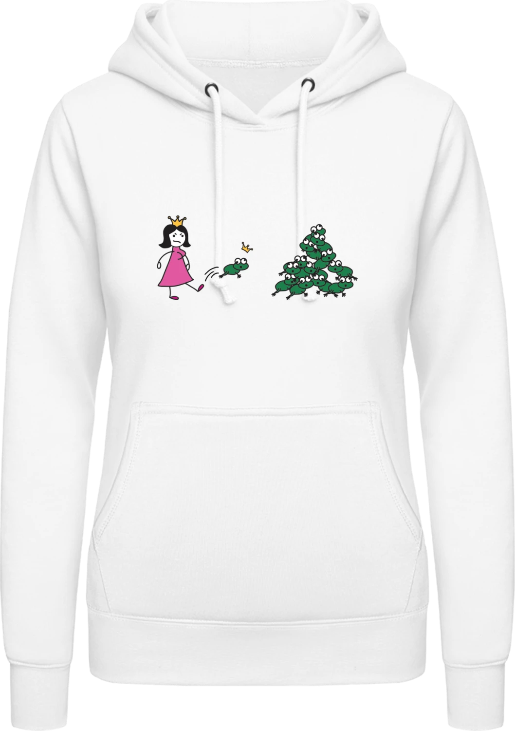 Angry Princess - Arctic white AWDis ladies hoodie - Front