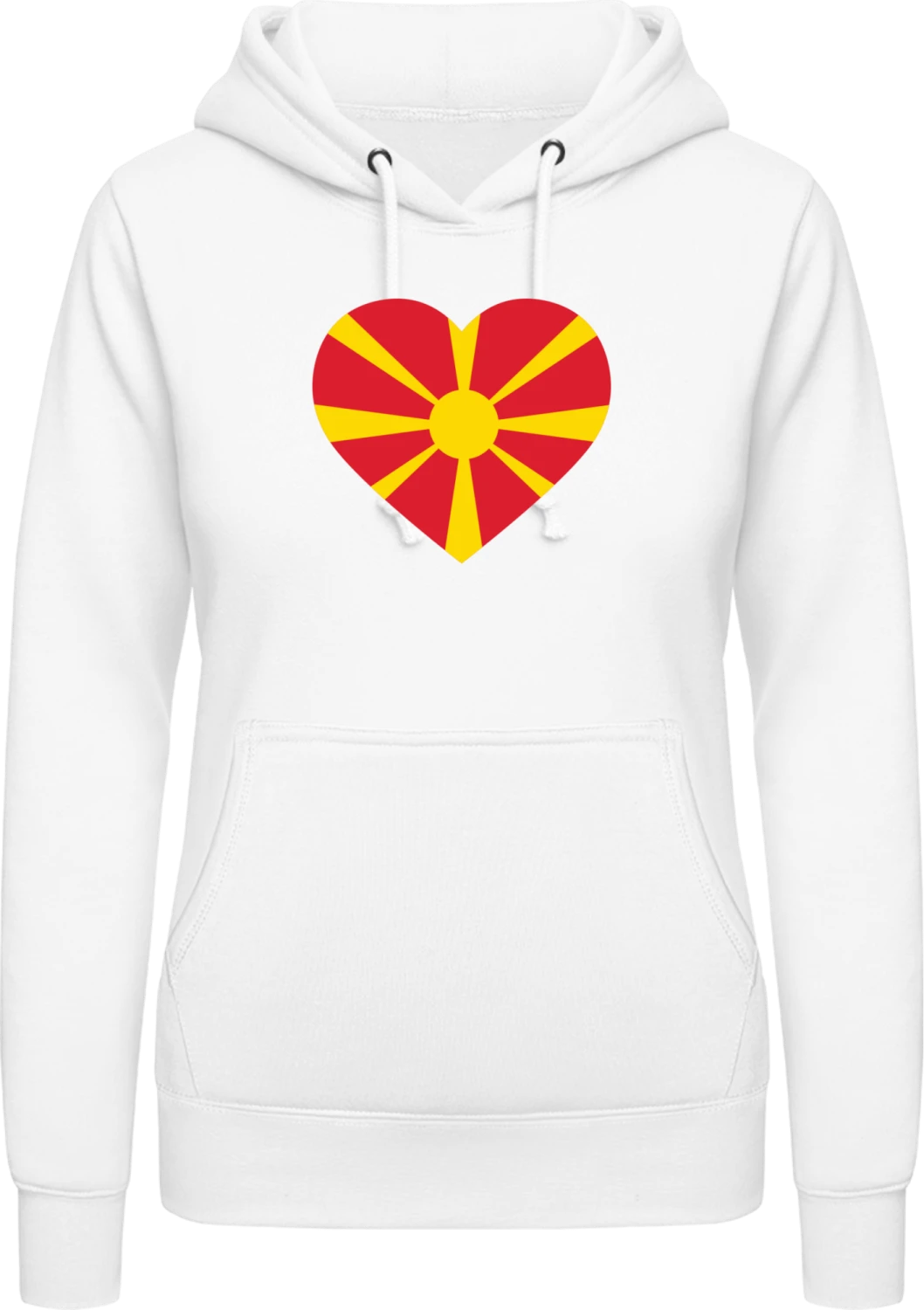 Macedonia Heart Flag - Arctic white AWDis ladies hoodie - Front