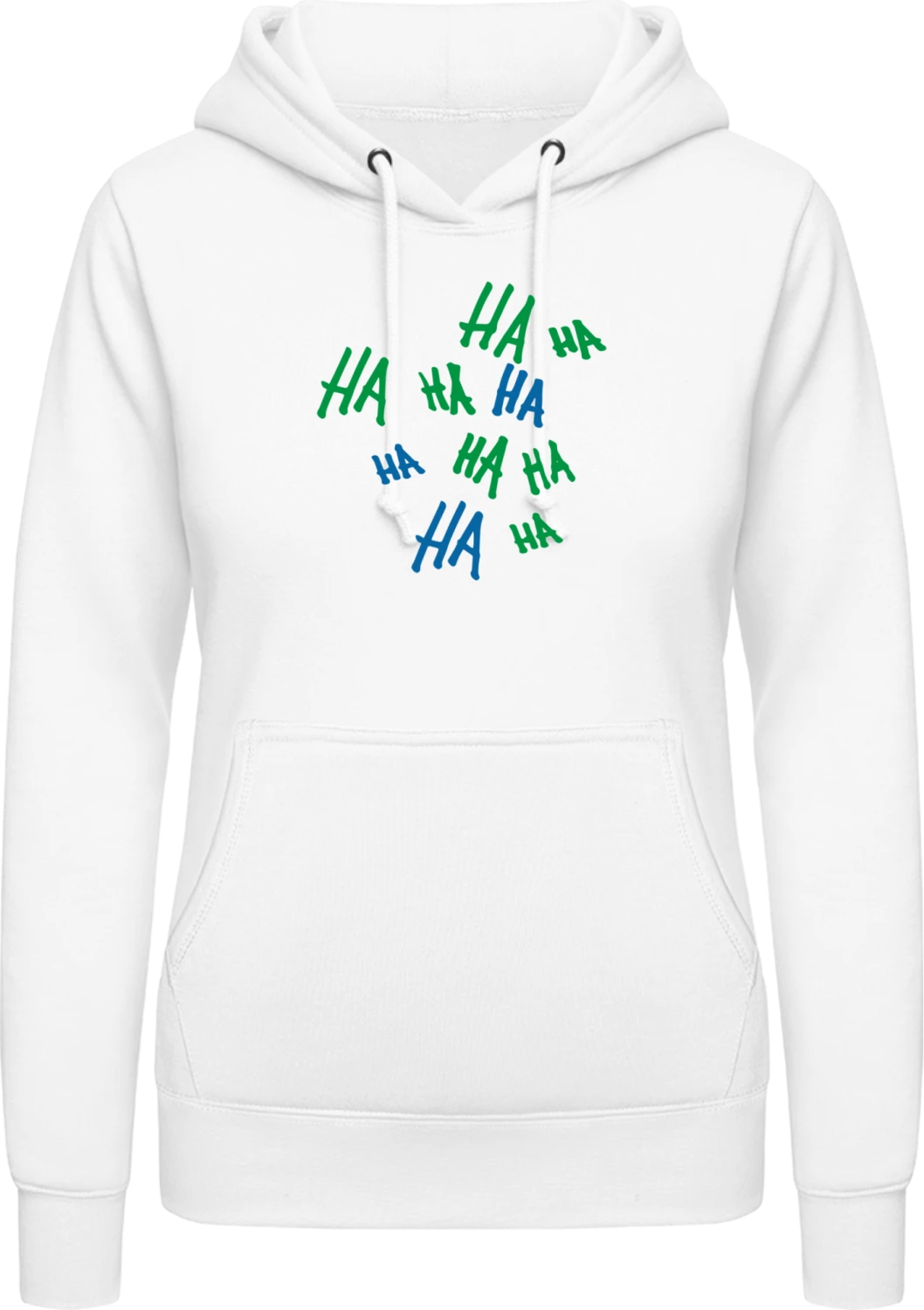 Ha Ha Ha - Arctic white AWDis ladies hoodie - Front