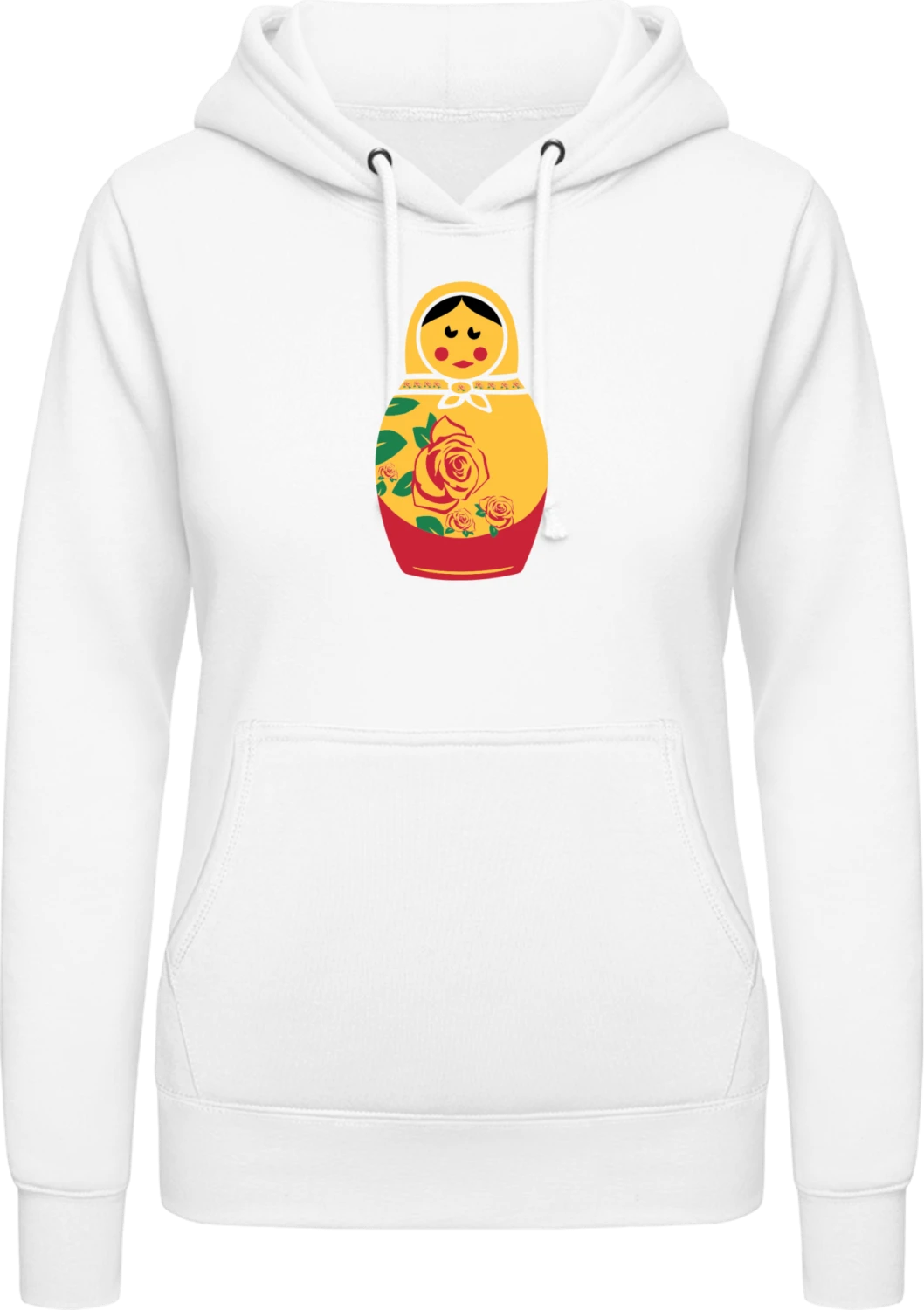 Matryoshka - Arctic white AWDis ladies hoodie - Front