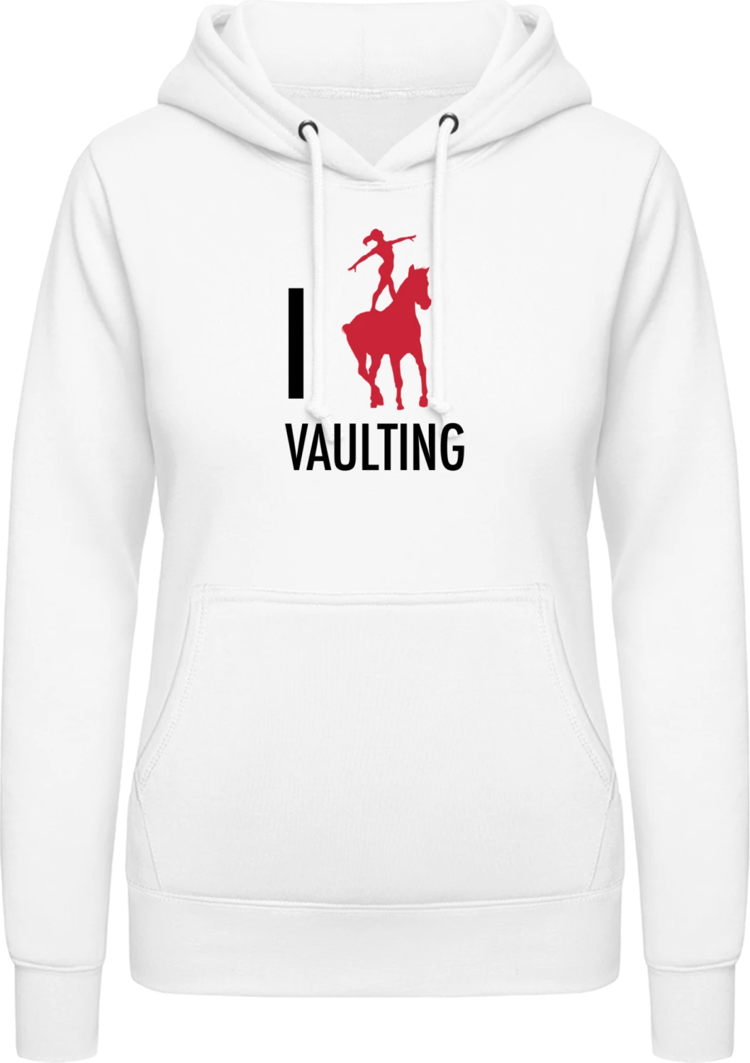 I Love Vaulting - Arctic white AWDis ladies hoodie - Front