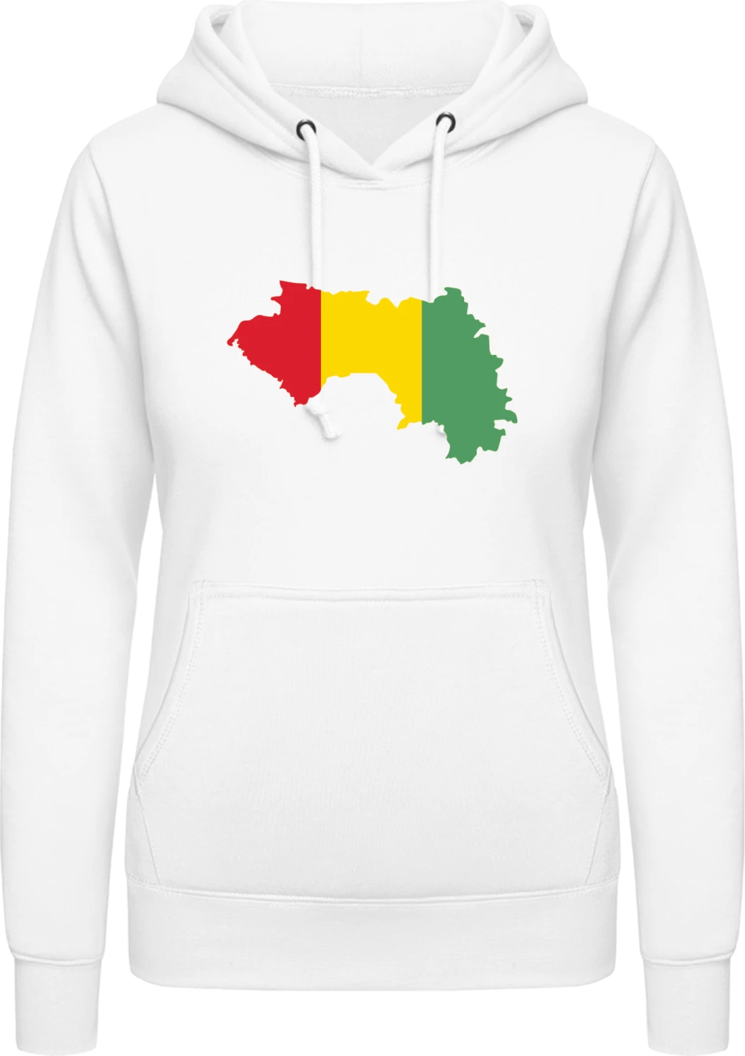 Guinea Map - Arctic white AWDis ladies hoodie - Front