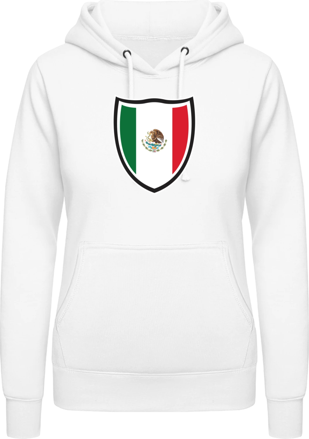 Mexico Flag Shield - Arctic white AWDis ladies hoodie - Front