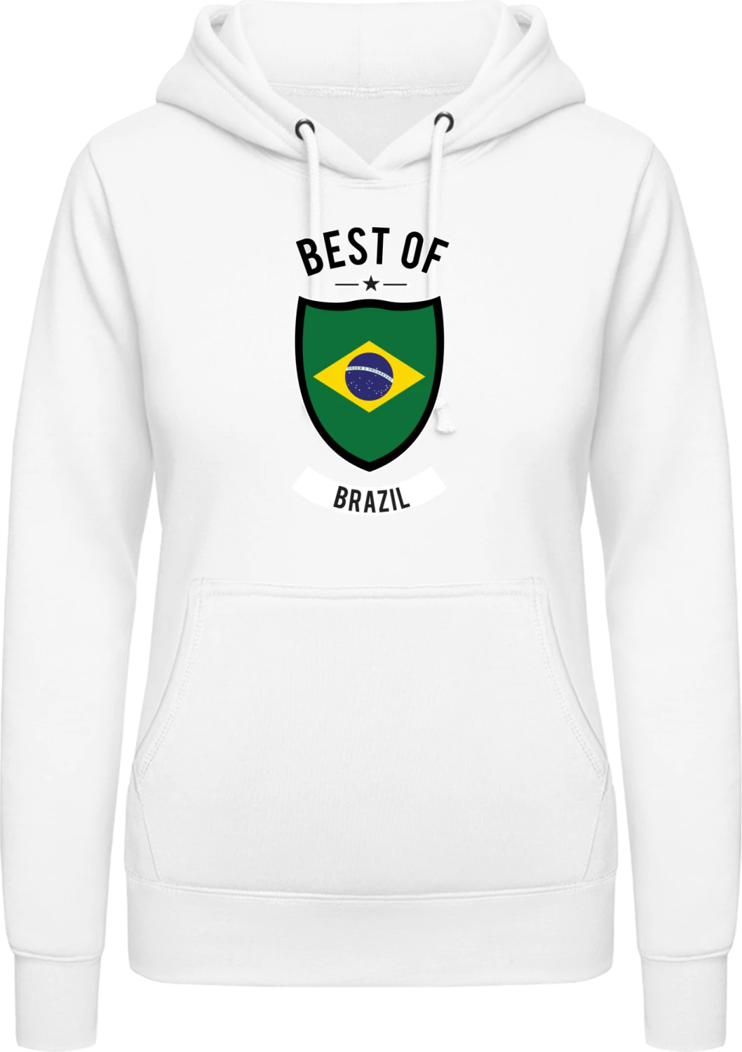 Best of Brazil - Arctic white AWDis ladies hoodie - Front