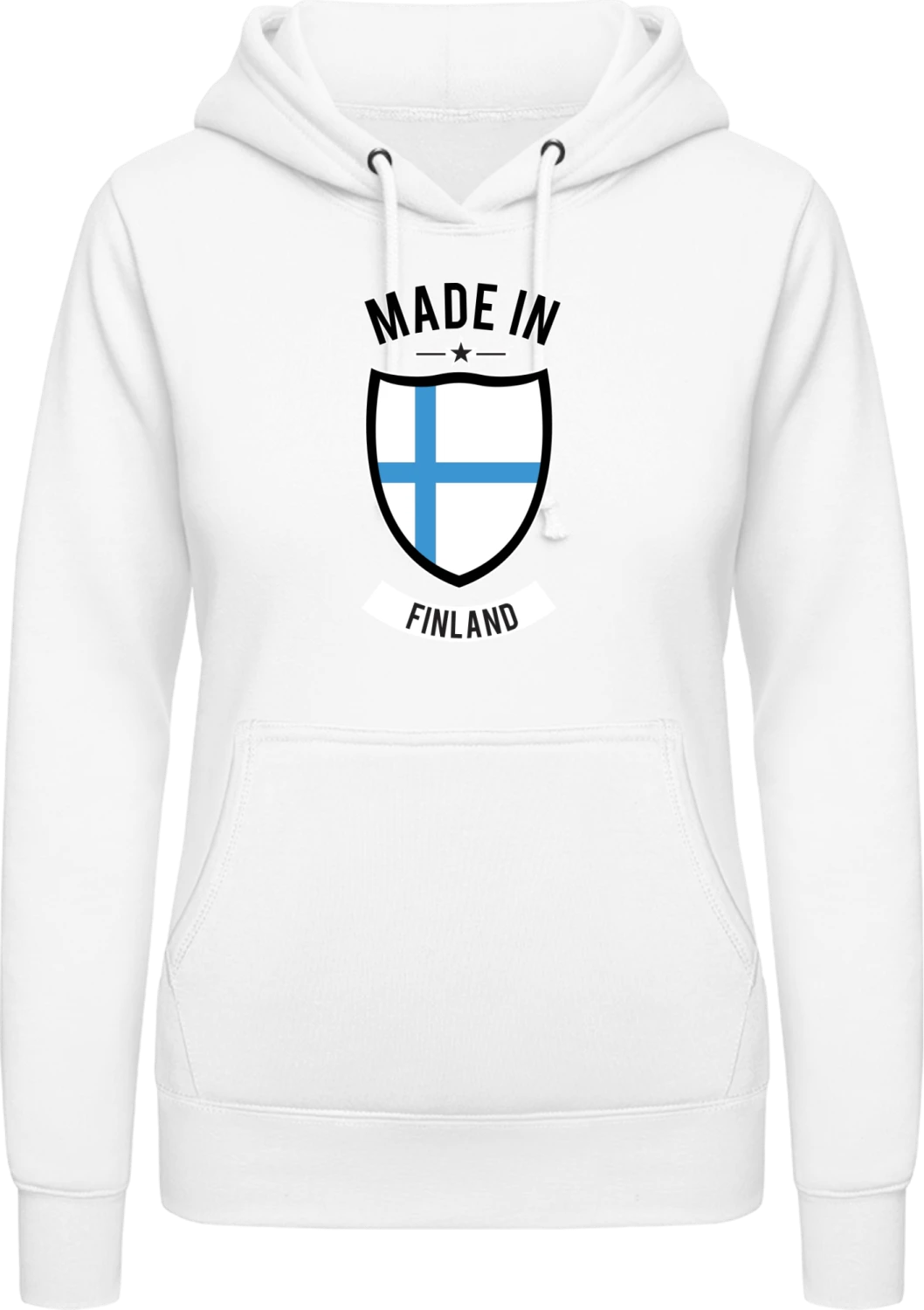 Made in Finland - Arctic white AWDis ladies hoodie - Front