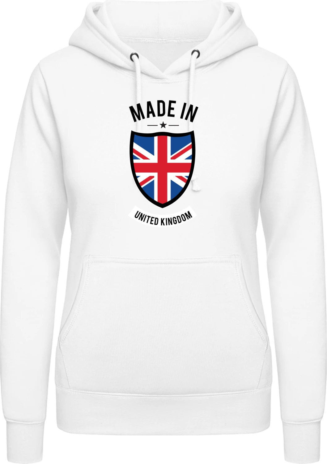 Made in United Kingdom - Arctic white AWDis ladies hoodie - Front