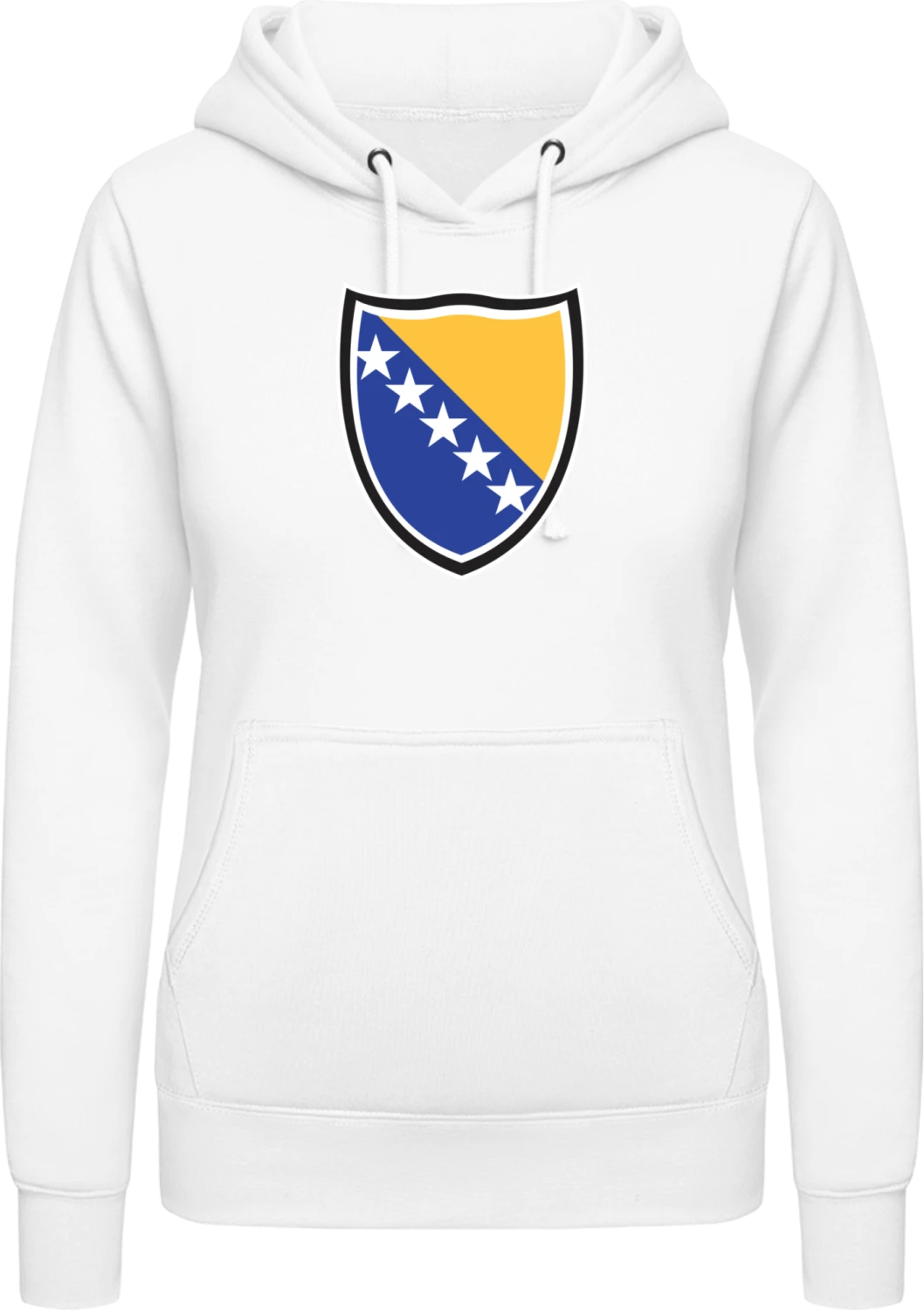 Bosnia Shield - Arctic white AWDis ladies hoodie - Front