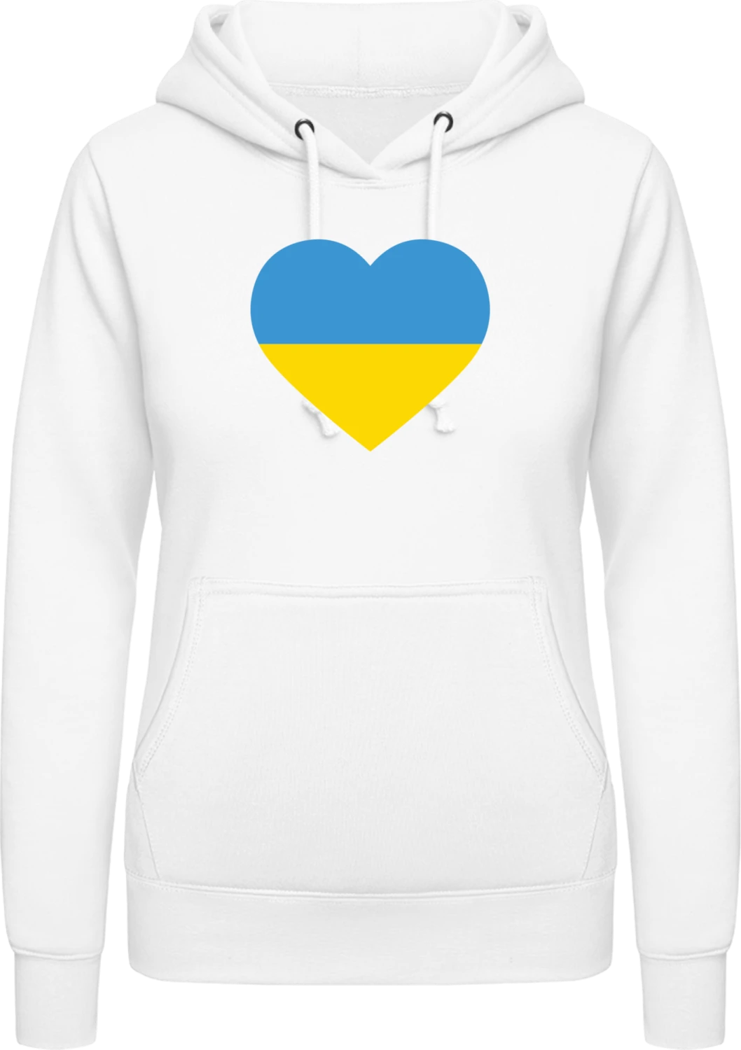 Ukraine Heart Flag - Arctic white AWDis ladies hoodie - Front