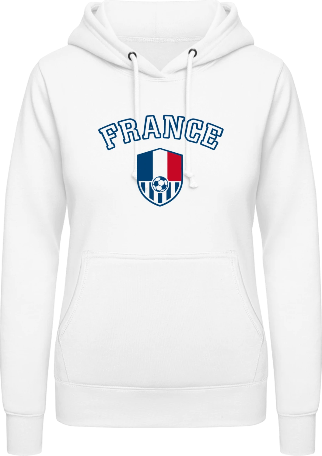 French National - Arctic white AWDis ladies hoodie - Front