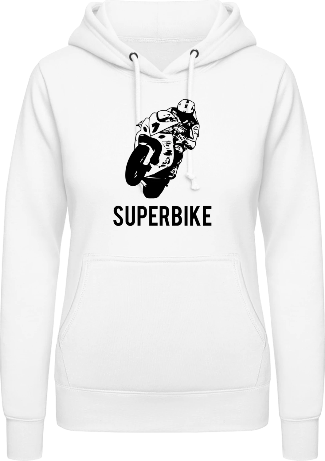 Superbike - Arctic white AWDis ladies hoodie - Front