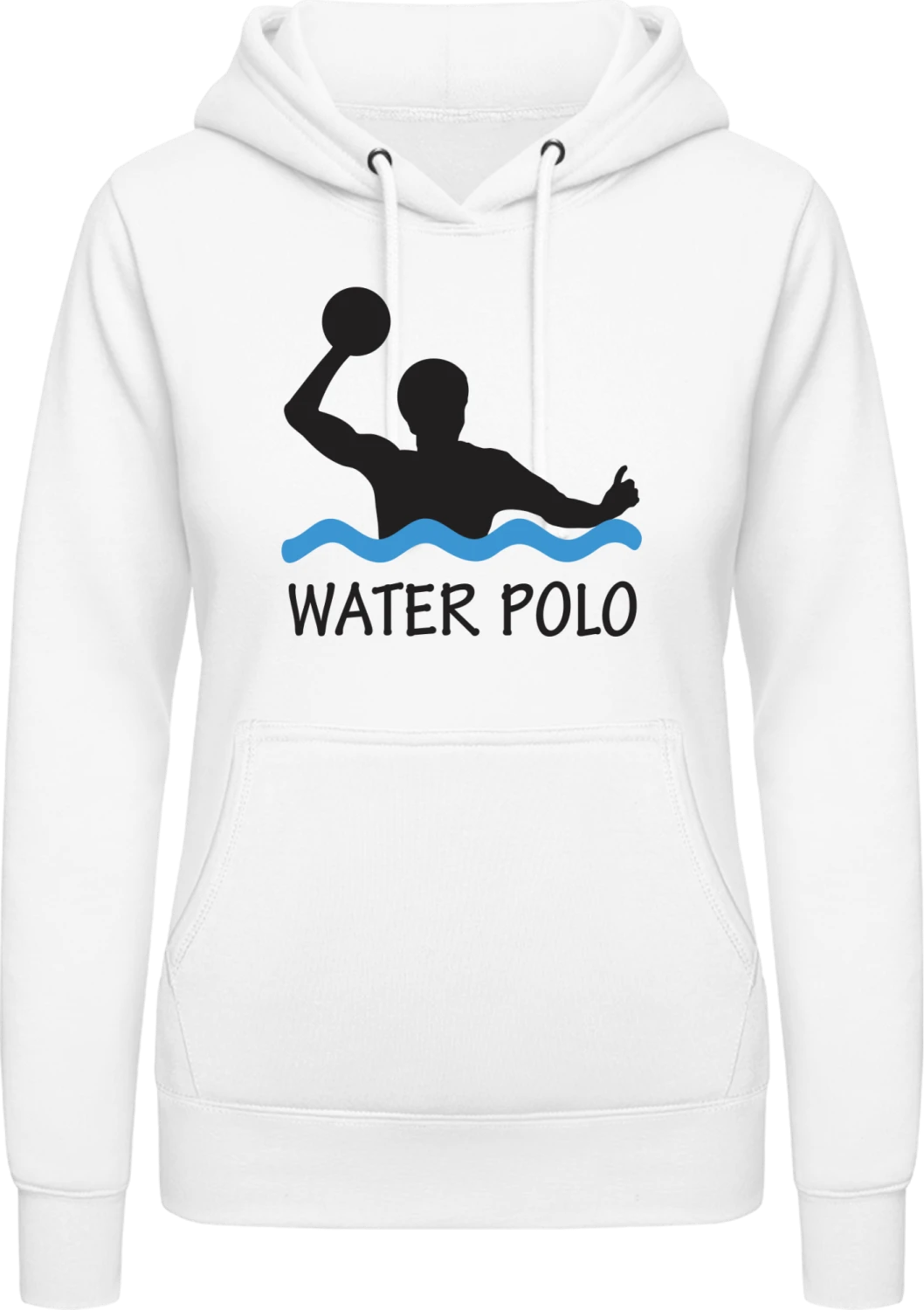 Water Polo Illustration - Arctic white AWDis ladies hoodie - Front