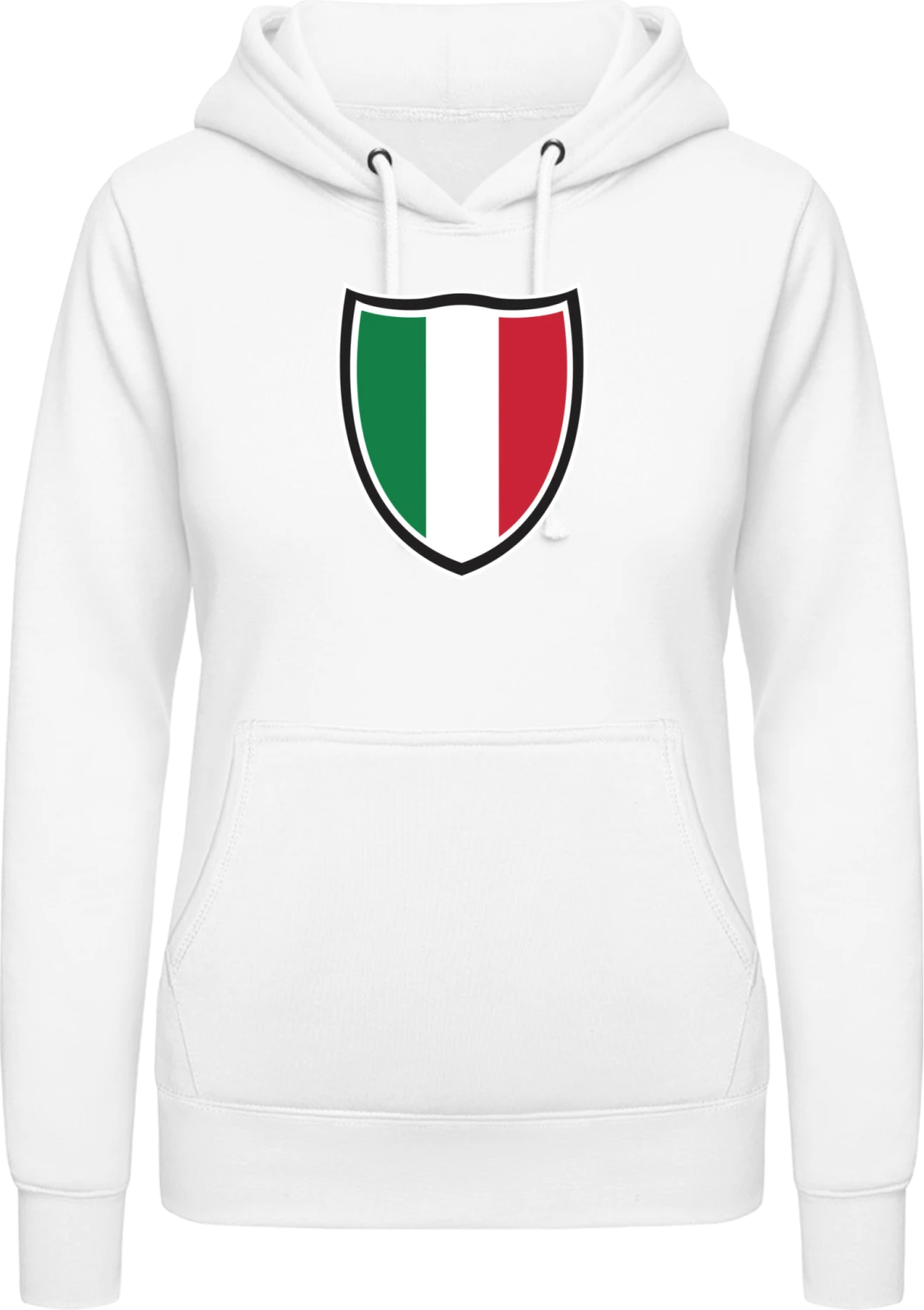 Italy Shield Flag - Arctic white AWDis ladies hoodie - Front