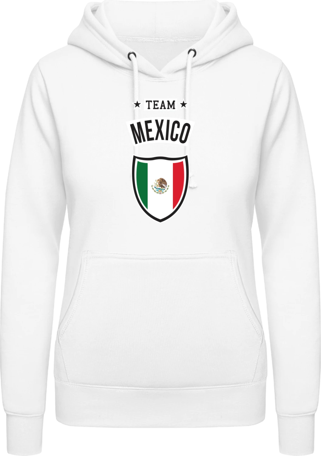 Team Mexico - Arctic white AWDis ladies hoodie - Front