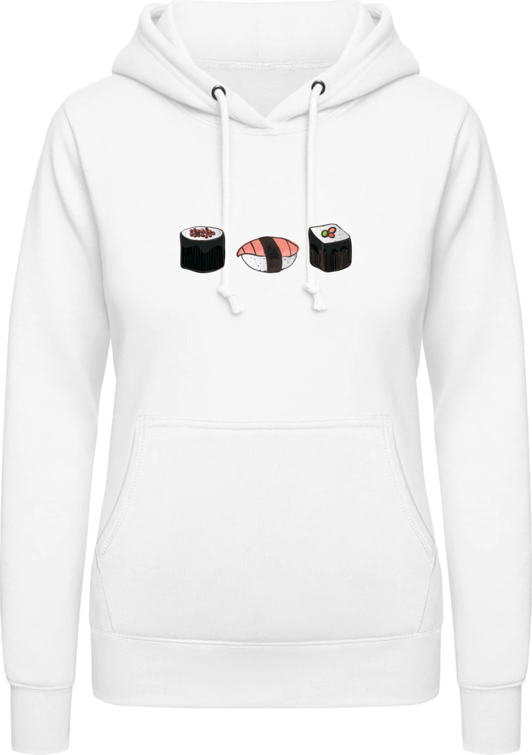 Sushi - Arctic white AWDis ladies hoodie - Front