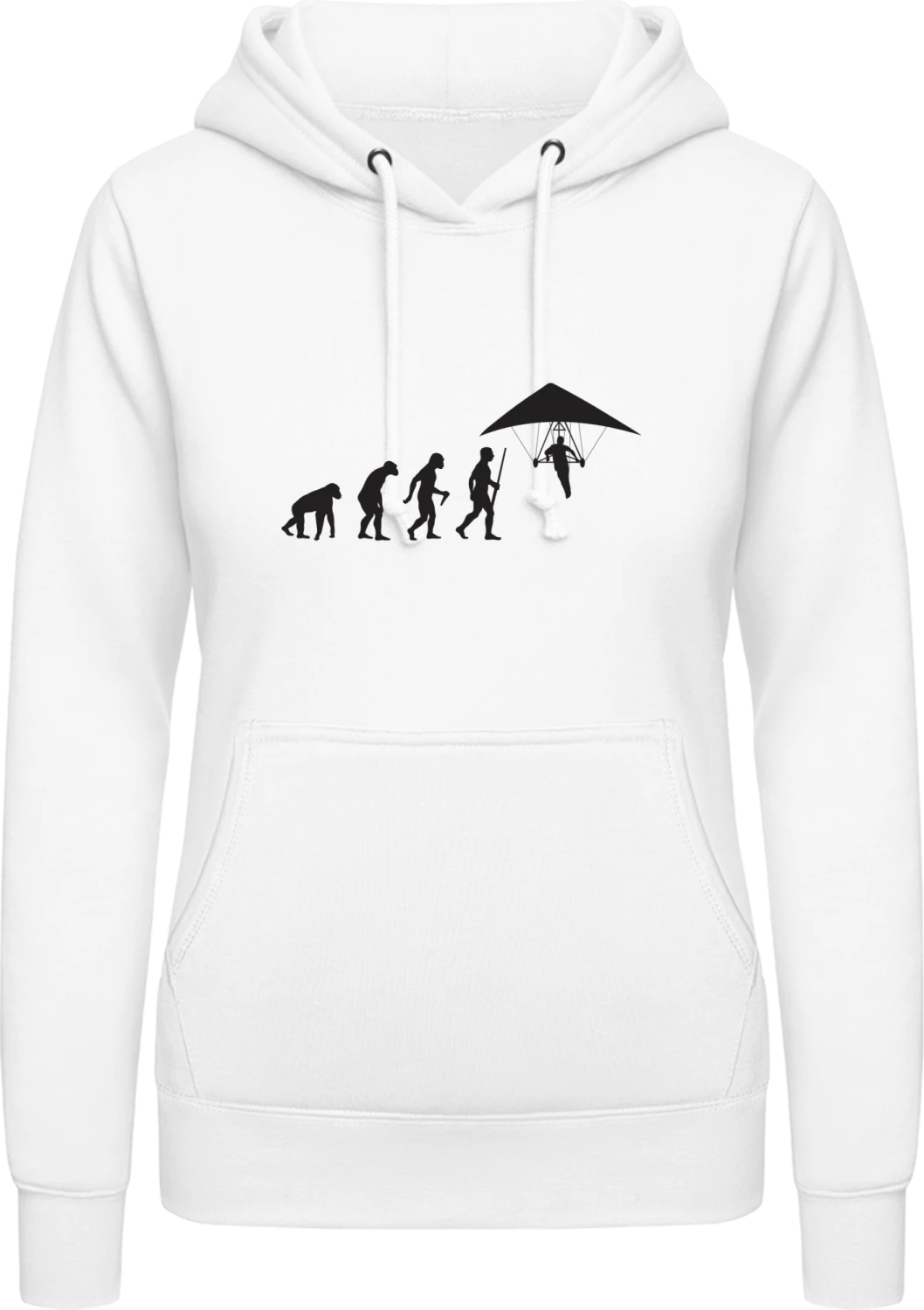 Hanggliding Evolution - Arctic white AWDis ladies hoodie - Front