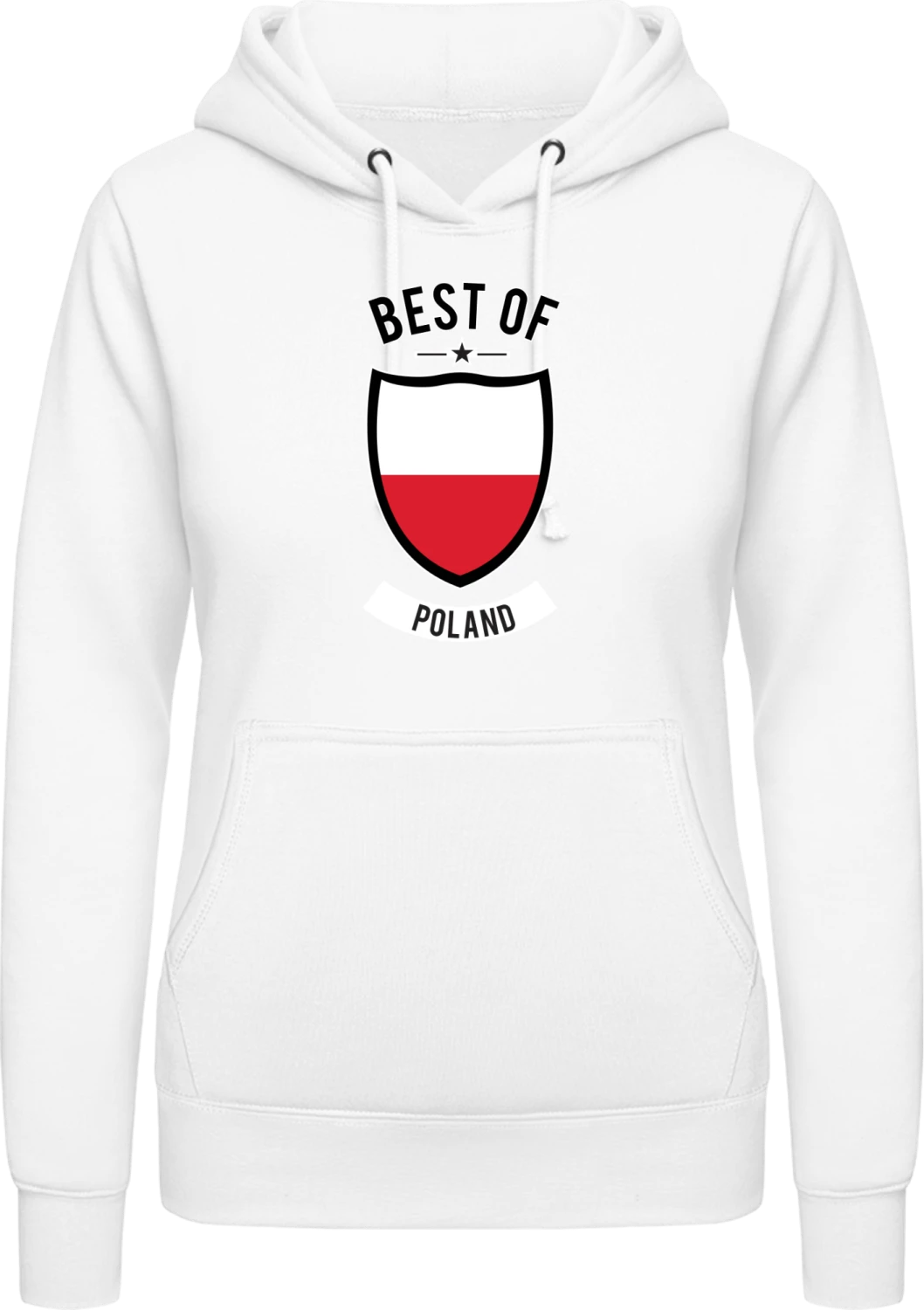 Best of Poland - Arctic white AWDis ladies hoodie - Front