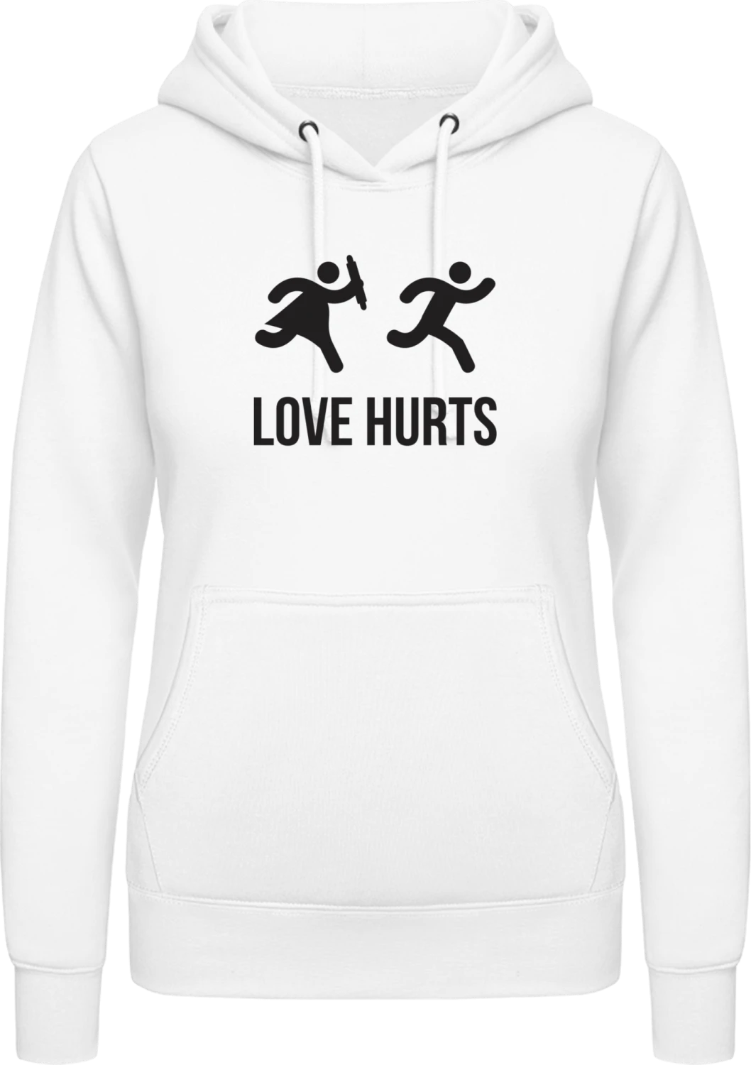 Love Hurts - Arctic white AWDis ladies hoodie - Front