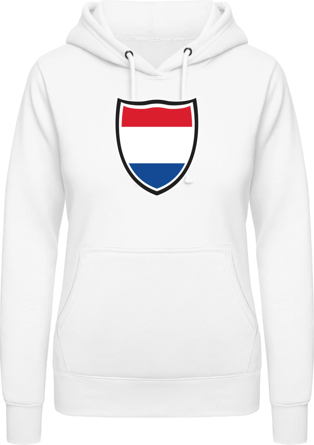 Netherlands Shield Flag - Arctic white AWDis ladies hoodie - Front