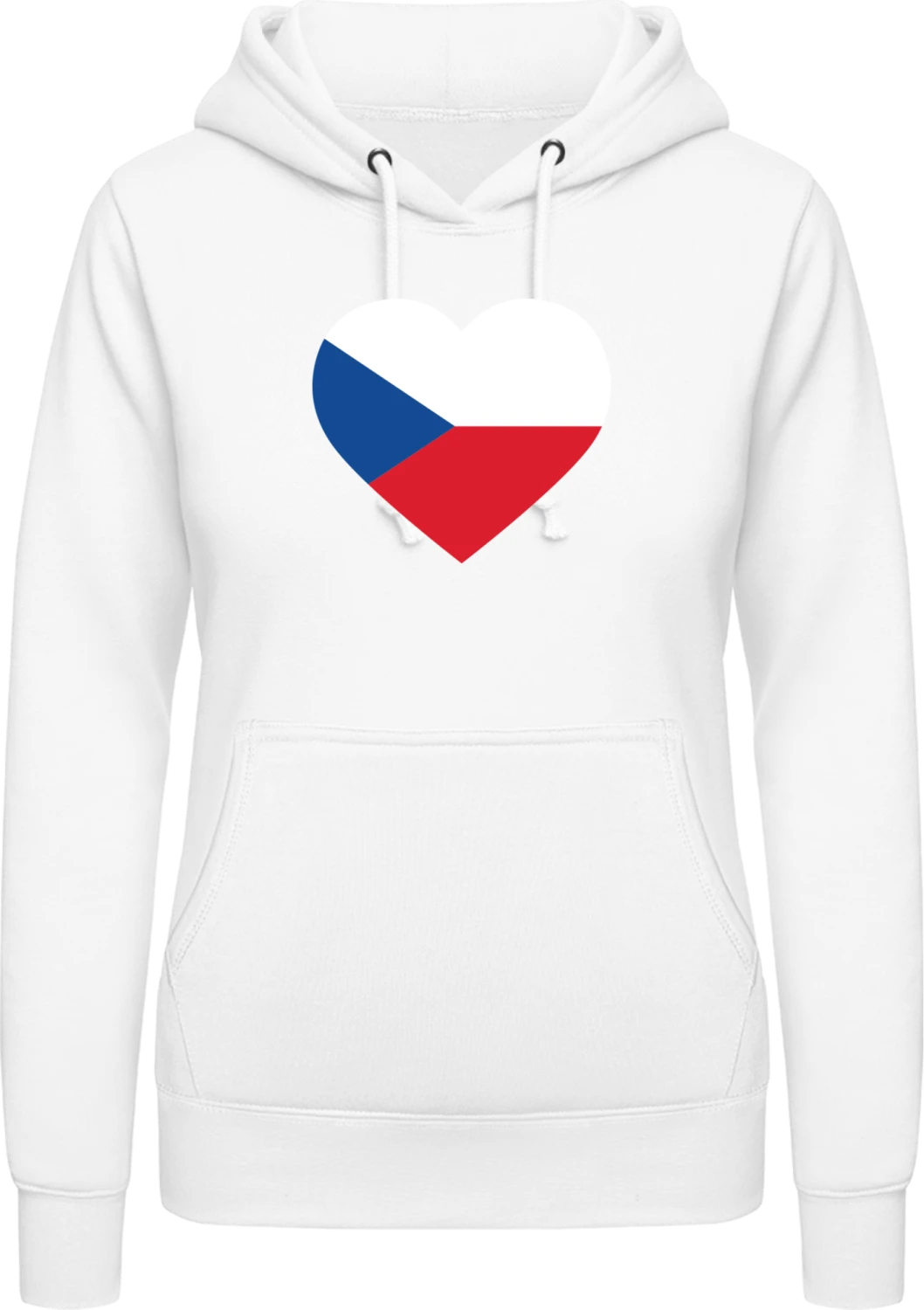 Czech Heart - Arctic white AWDis ladies hoodie - Front