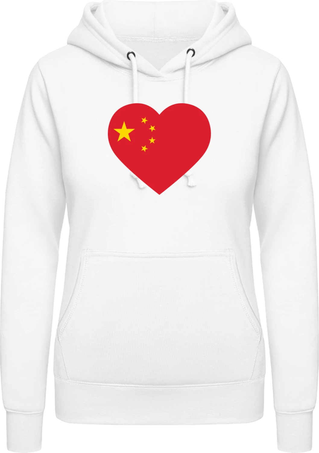 China Heart Flag - Arctic white AWDis ladies hoodie - Front