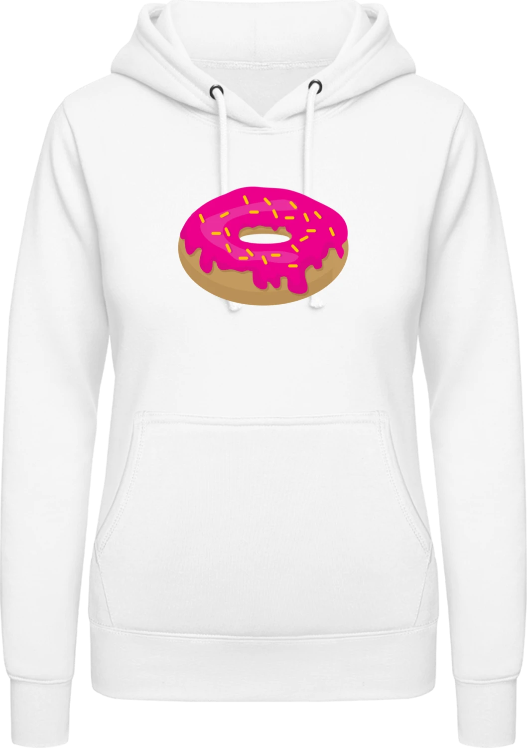 Donut - Arctic white AWDis ladies hoodie - Front