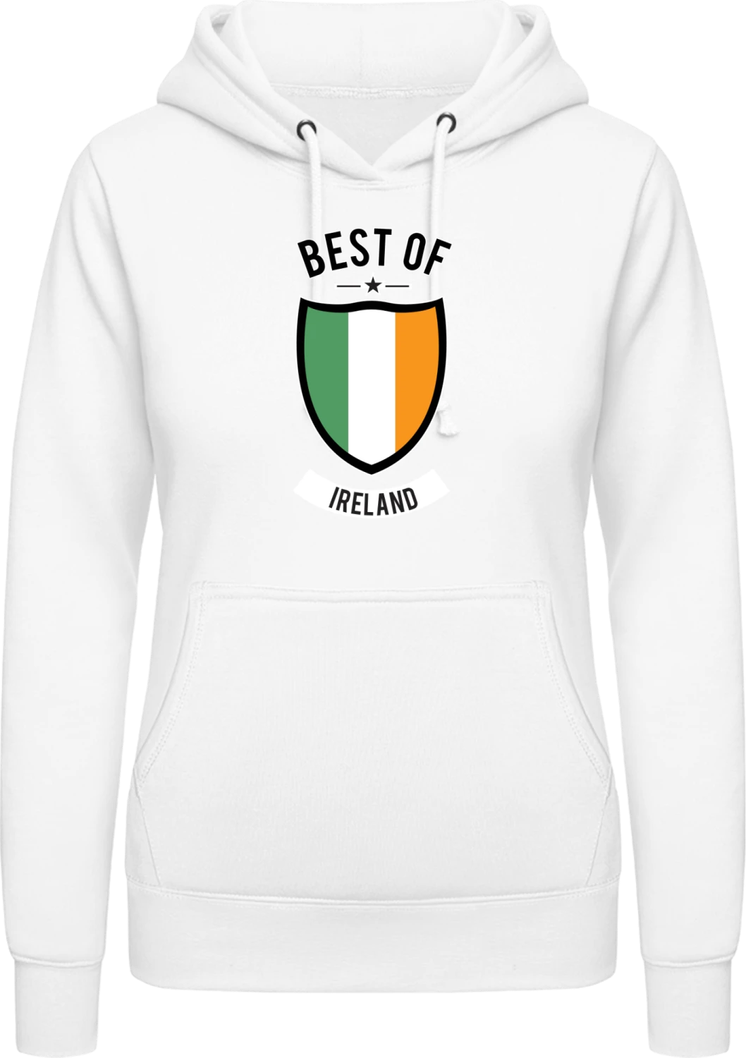 Best of Ireland - Arctic white AWDis ladies hoodie - Front