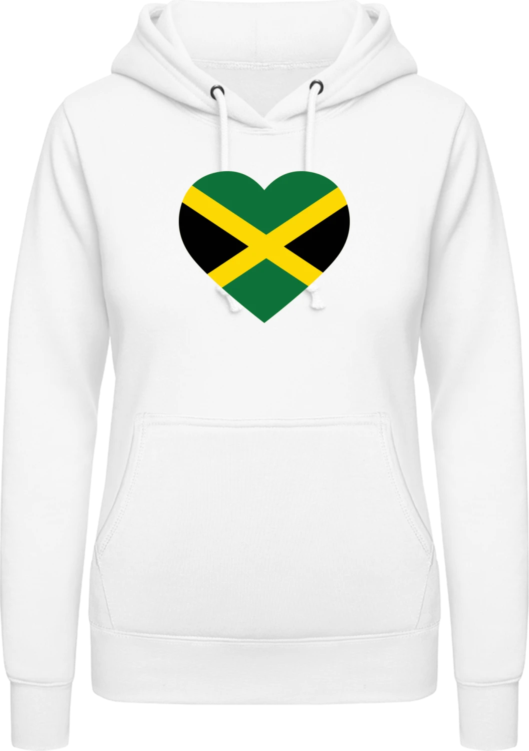 Jamaica Heart Flag - Arctic white AWDis ladies hoodie - Front