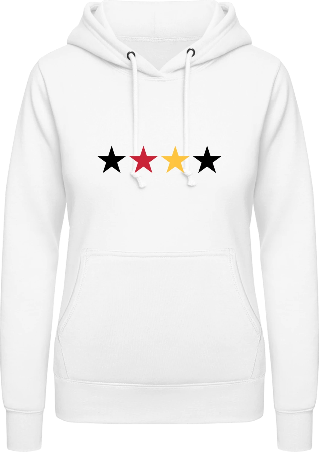 Four German Stars - Arctic white AWDis ladies hoodie - Front