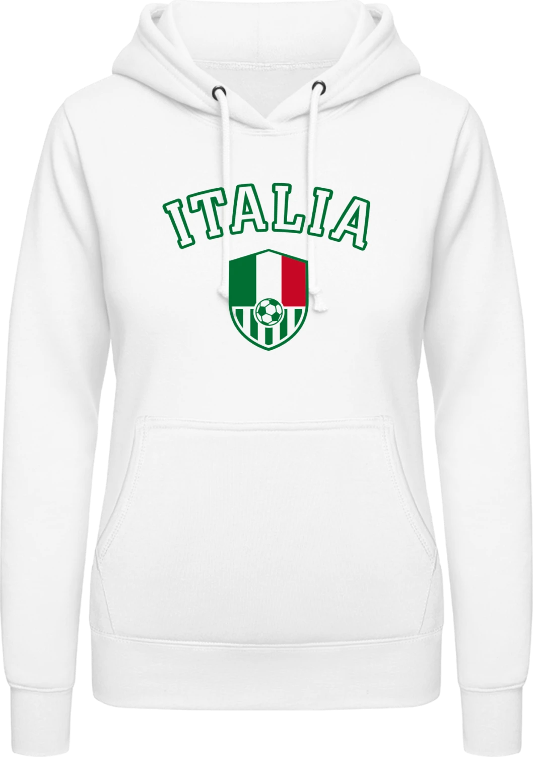 Italia - Arctic white AWDis ladies hoodie - Front